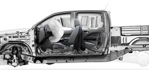 drawing of the driver side airbags in a Chevy Colorado