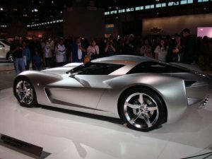 silver Corvette Sting Ray concept car