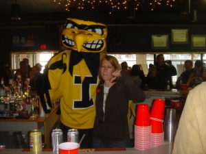 Herky the Hawk at the Ice Golf Classic