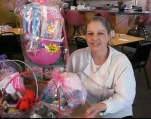 Connie Jo from Dubuque with her Baskets of Love