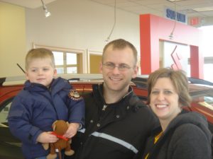 picture taken of the Loeffelholz family after their customer interview