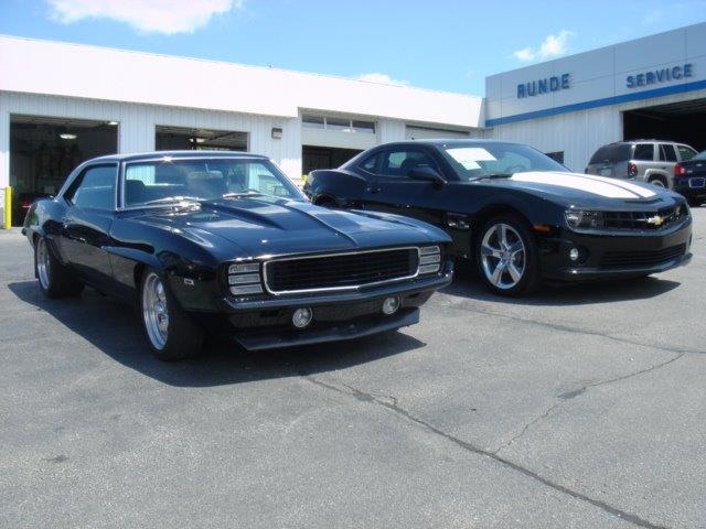 Two black Camaros