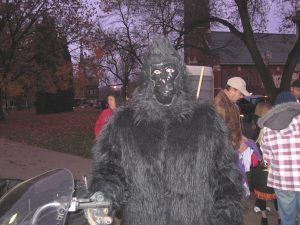 gorilla at the Dubuque Halloween Parade