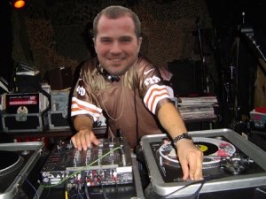 mock up of Carl being a DJ