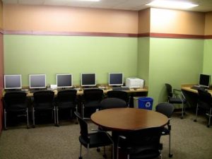 multimedia room inside the DBQ Multicultural Family Center