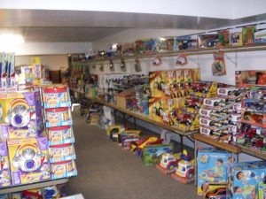 inside the toys for tots storage facility