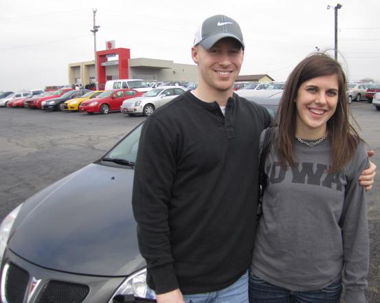 Jordan Frakes and his girlfriend Lindsey Rossow of Iowa City