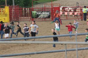 children running around at the Wisconsin Regional High School Rodeo