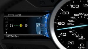 lane keeping system notification shown from a car's dash display