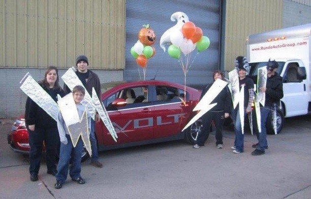 The Runde Chevrolet staff chilling before the Galena Halloween Parade