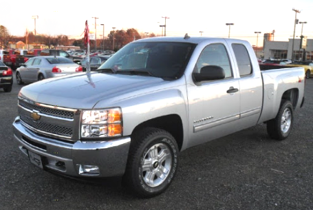 silver 2012 Chevy Silverado extended cab truck