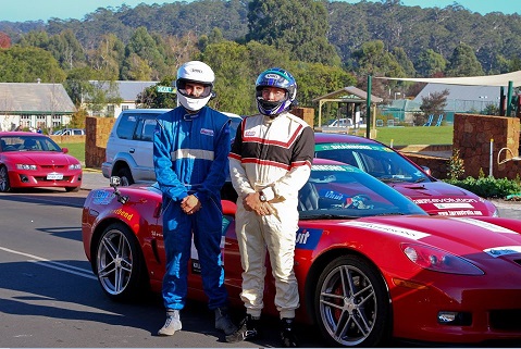 Hawley Keith - Runde customer from Australia standing in front of his red Corvette Z06