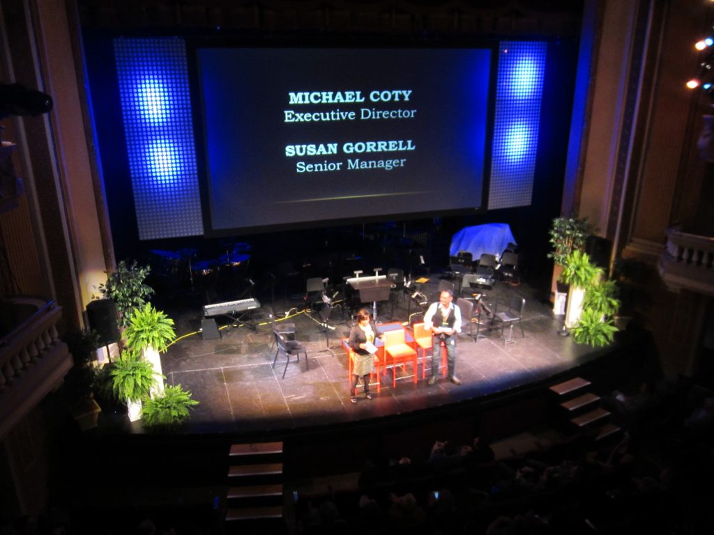 view from the balcony at the Film Festival launch party