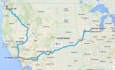 map of Rick's trip from Hazel Green back to Alaska