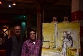 Tim Runde and Nick Roche with his finished painting.