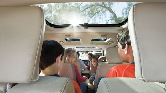 Family with kids travelling in a Ford Flex