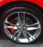 Chrome wheel of a 2016 Corvette