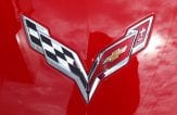 Corvette emblem on the hood of the car