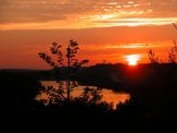 view of the Mississippi River at sunset