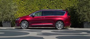 red new Chrysler Pacifica van