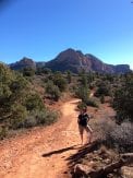 walking on a trail