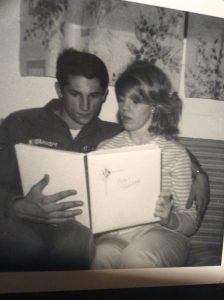 Wayne and Mary in 1966 looking at a wedding book.