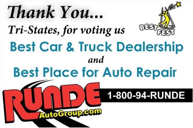 Ad demonstrating Runde Auto Group as Dubuque Best Fest Winner in 2017