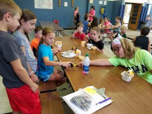 kids at lunch table at elementary school in East Dubuque