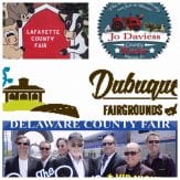 Collage of local county fair logos