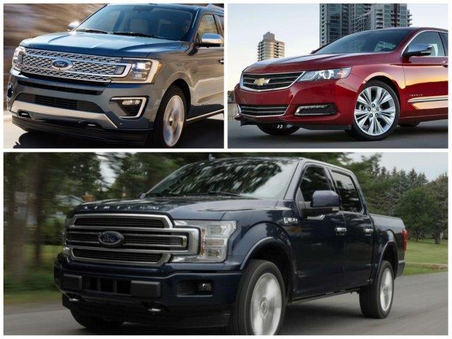 Montage of Ford and Chevy vehicles that won KBB awards recently 