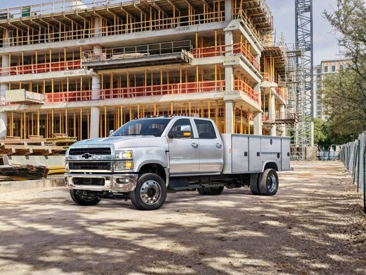 Silverado Utility Body truck at a construction site