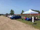 Tent set up for the fundraising event