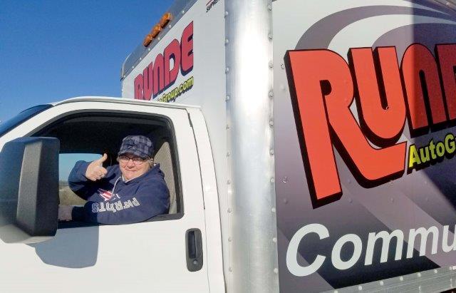 Genny Ginter of Dubuque in the Runde Community Support Truck