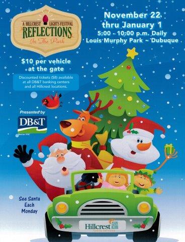 Dubuque Reflections in the Park flyer with information about the event