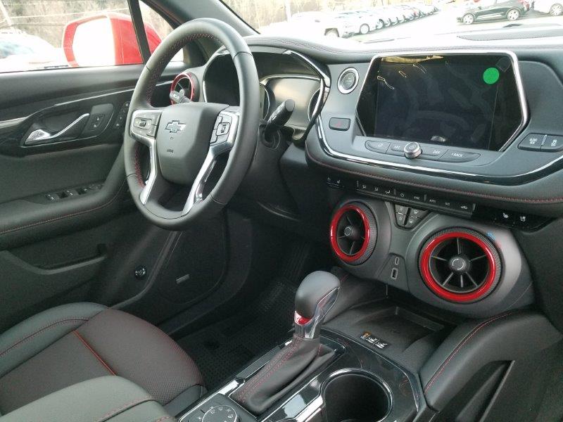 interior of a red Chevrolet Blazer