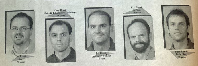 Photos of the 5 Runde boys from a newspaper clipping