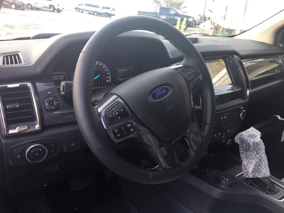 Interior shot of a 2019 Ford Ranger at Runde Auto Group in Manchester Iowa