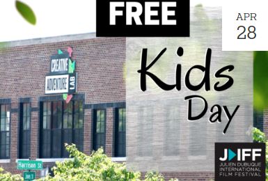 Advertisement for Runde Auto Group Kids Day at the Julien Dubuque Film Festival