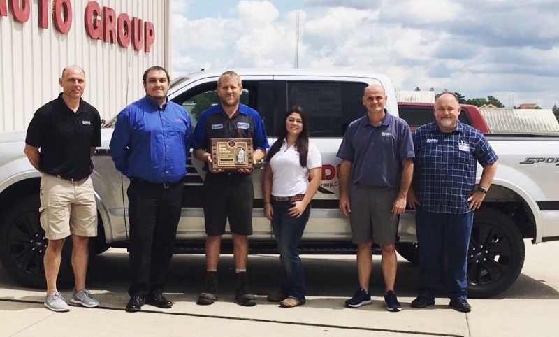 Presentation of Ford Senior Master Tech award to Brandon Goranson of Runde Ford in Manchester Iowa