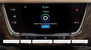 photo of Alexa application being used in vehicle