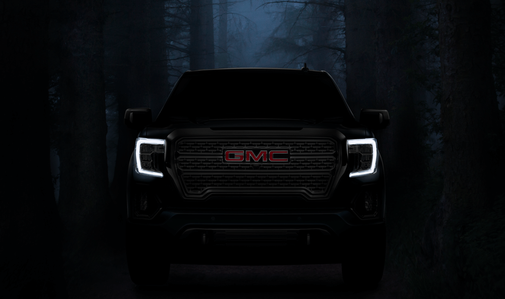 GMC truck looking scary for Halloween