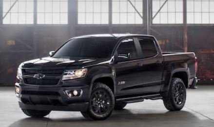 New Chevrolet Colorado truck with a black exterior color