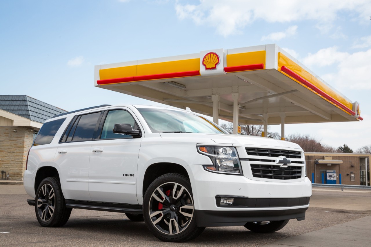 New Chevy Tahoe parked at Gas Station