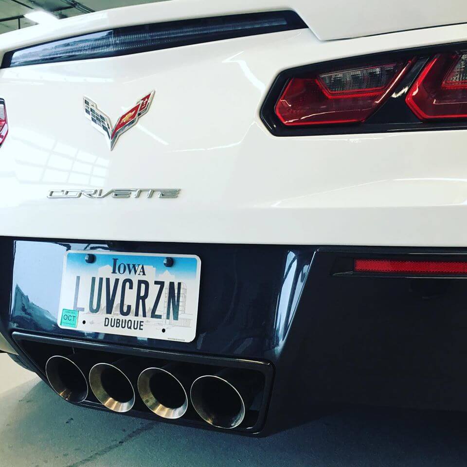 Corvette license plate