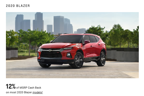 New Chevy Blazer Specials