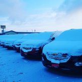 snow on vehicles