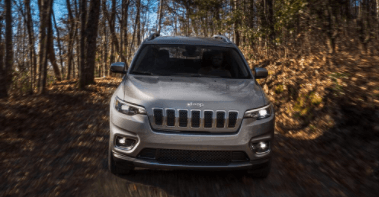 grey 2021 Jeep Cherokee front view