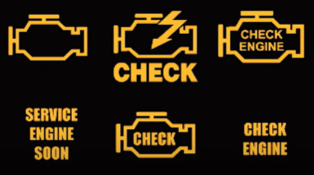 the appearance of a check engine light near Dubuque