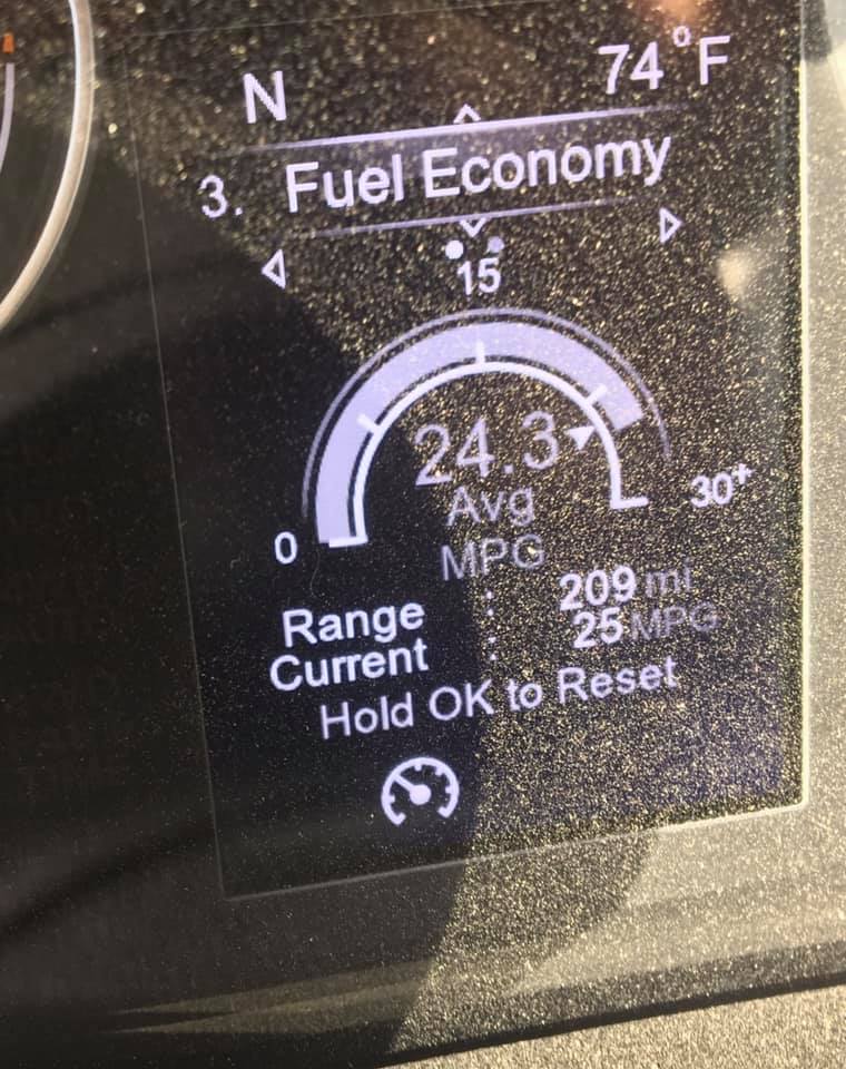 Jeep's fuel economy display