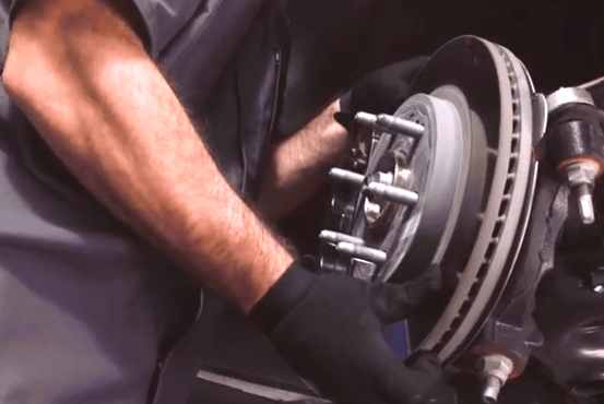 brake job being done at Runde Chevrolet near Dubuque